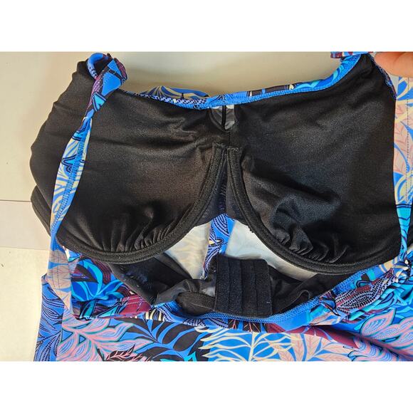 NWT NEW Swimsuits for all bra sized swim top tankini modest plus sz 10 DD F bra - Picture 4 of 8